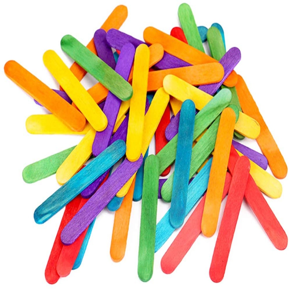 50pcs Wooden Ice Cream Sticks Holder Handmade Popsicle Color 114*10*2mm - Image 3