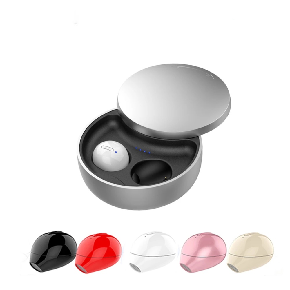 TWS X21S Invisible Bluetooth Headset Mini Wireless Binaural Sports Micro-mini With Charging Case Earbuds Red - Image 3