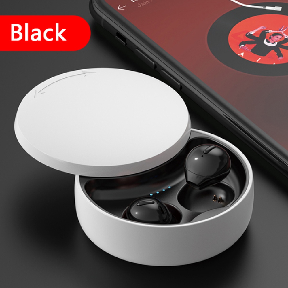 TWS X21S Invisible Bluetooth Headset Mini Wireless Binaural Sports Micro-mini With Charging Case Earbuds Red - Image 4