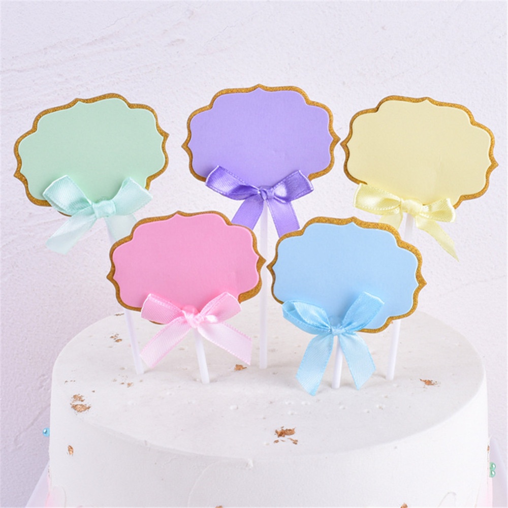 5pcs Paper Cake Inserts Birthday Blessings Decoration Decorative Ornaments Blank type
