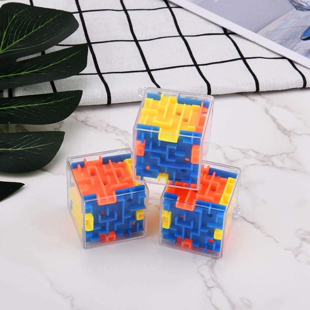 3d Cube Maze Puzzle Children Box Mind Puzzles For Kids 3-14 Years Old (blue Yellow Orange) default - Image 2