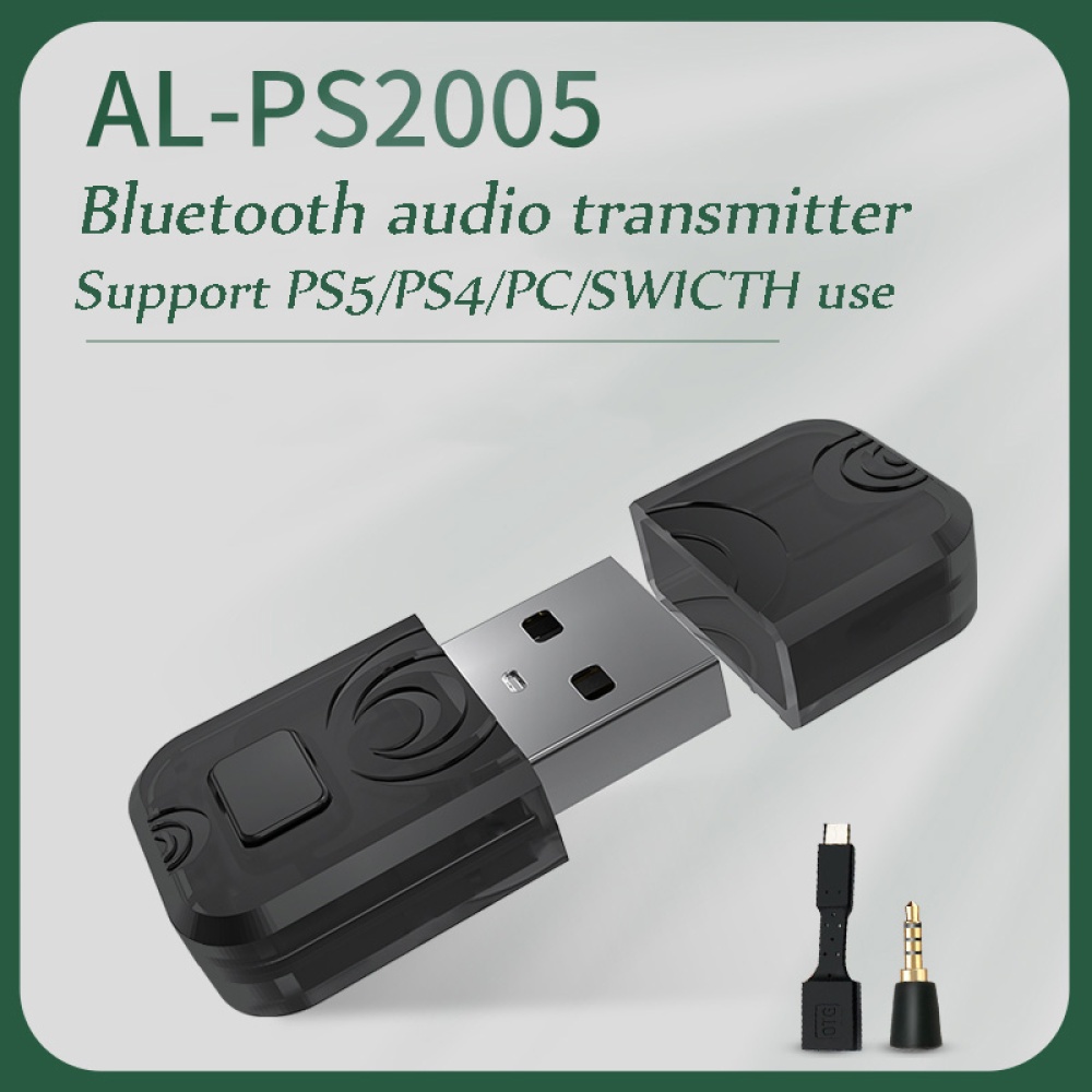 Bluetooth Wireless Headset Adapter For Ps5 Transmitter Pc Computer Ps4 Switch Receiver black