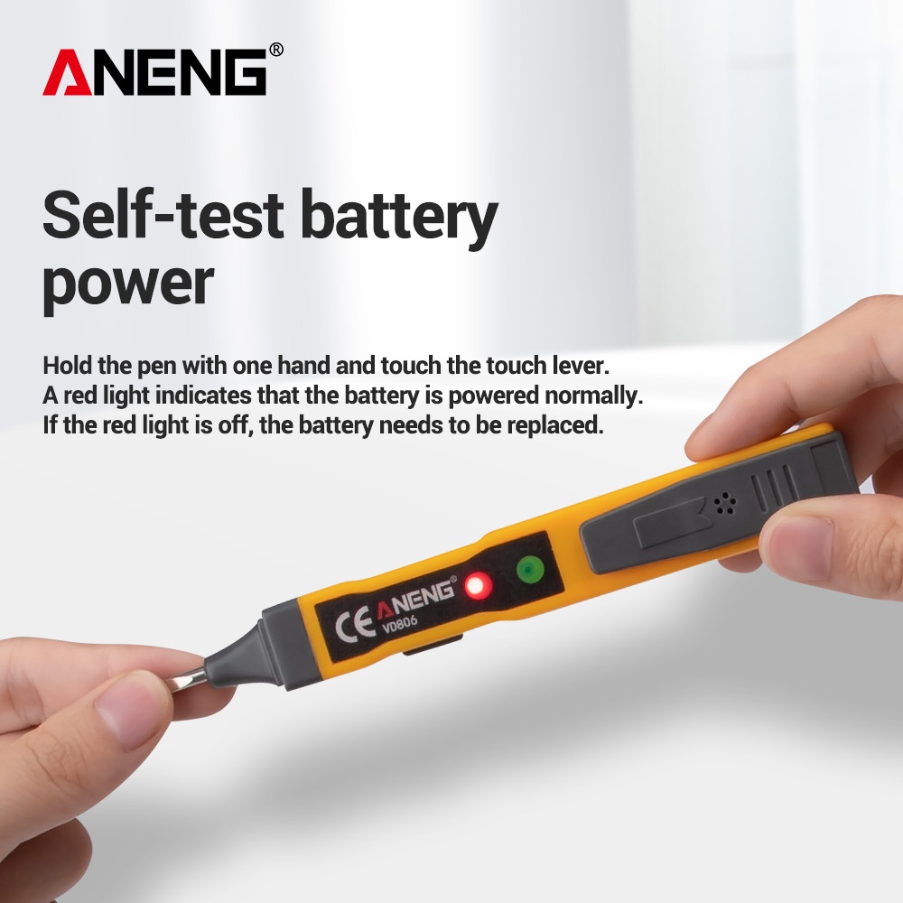 Vd806 Ac/dc Voltage Tester Battery Current Non Contact Detector Electrical Circuit Led Pencils yellow - Image 3