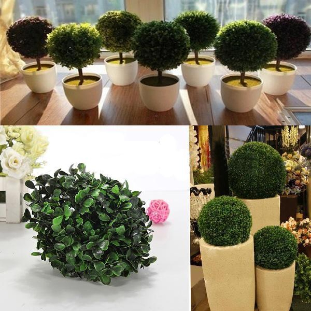 Plastic Artificial Topiary Ball Tree Decoration Plant - 12cm - Image 2