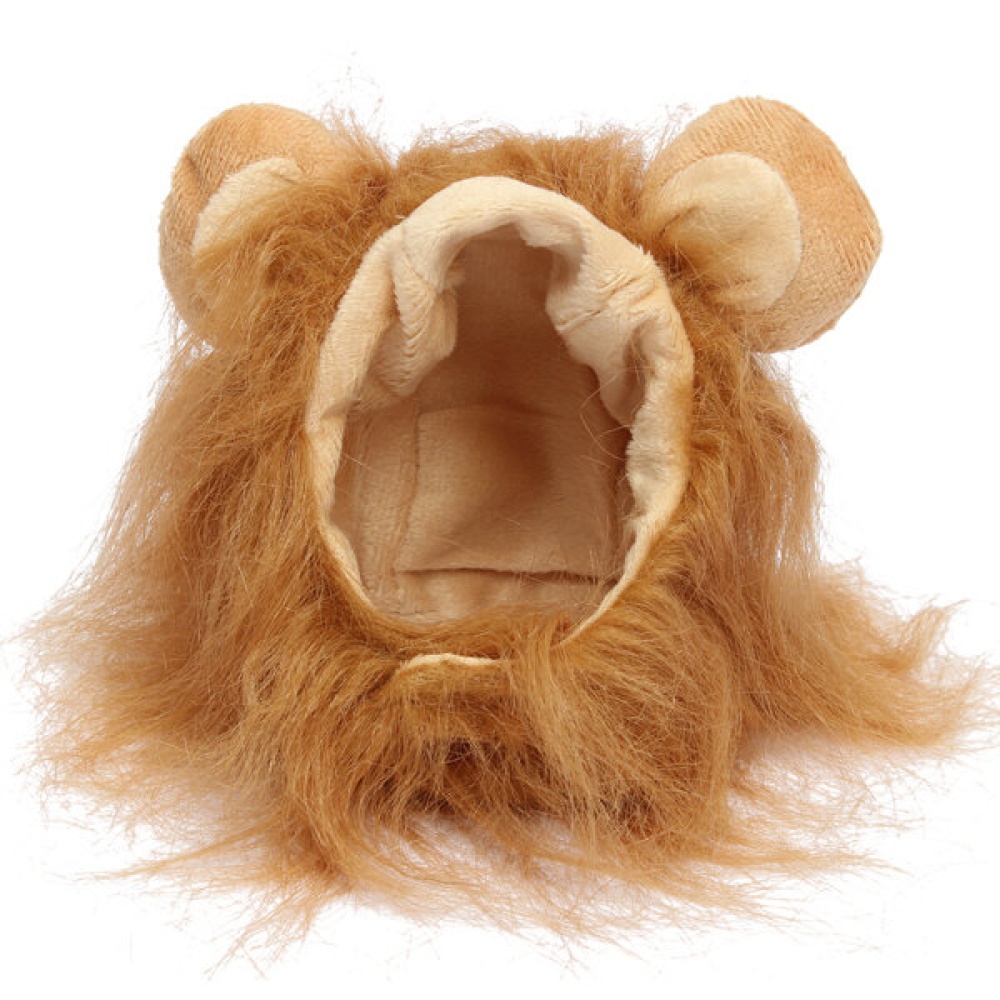 XS Pet Dog Cat Artificial Lion Mane Wig  Costume - Dark Brown - Image 2