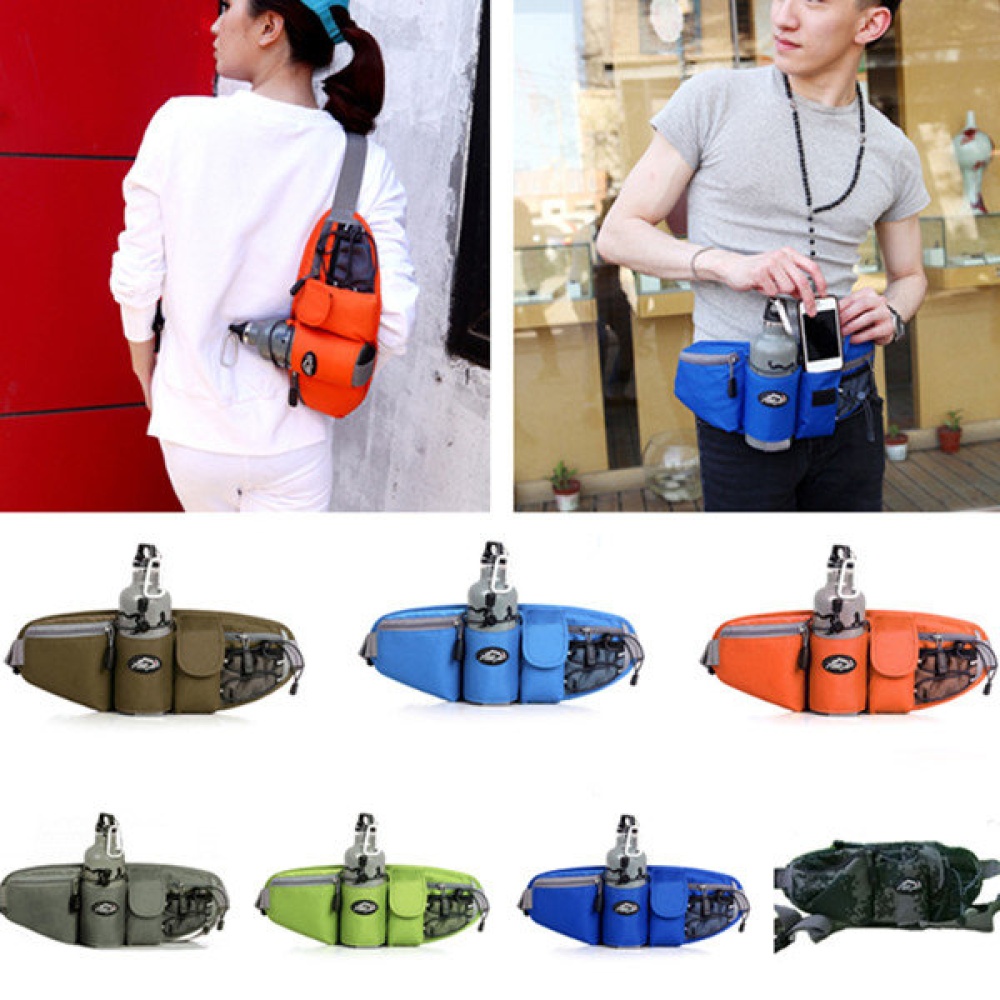 Sports Camping Hiking Traveling Waist Bum Belt Bag Waist Bag - Gray