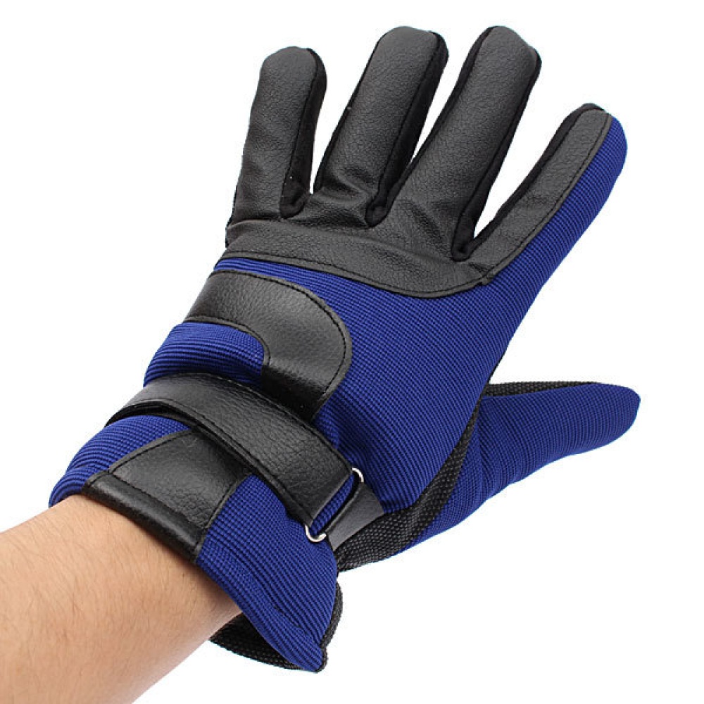 Winter Bicycle Bike Cycling Skiing Flannel Fabric Full Finger Gloves - Black