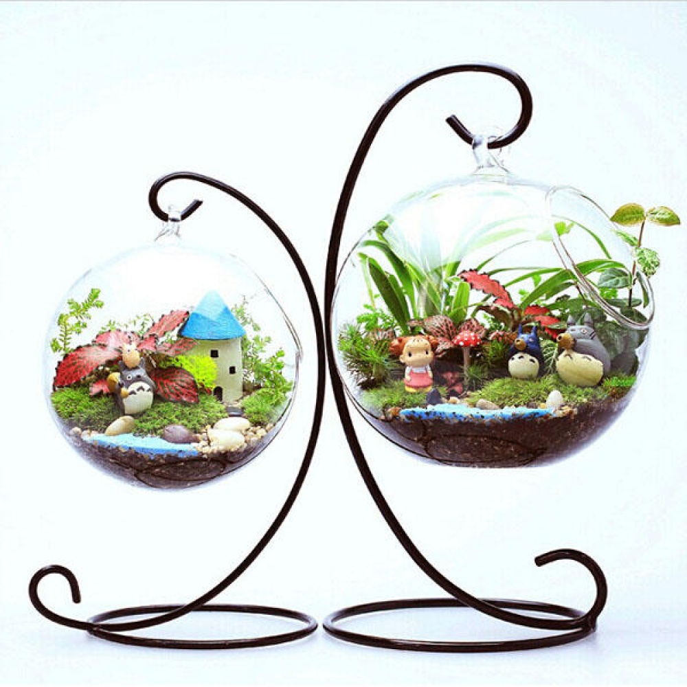 Micro Landscape Suspension C-shaped Hob Iron Rack Garden Decor - Image 2