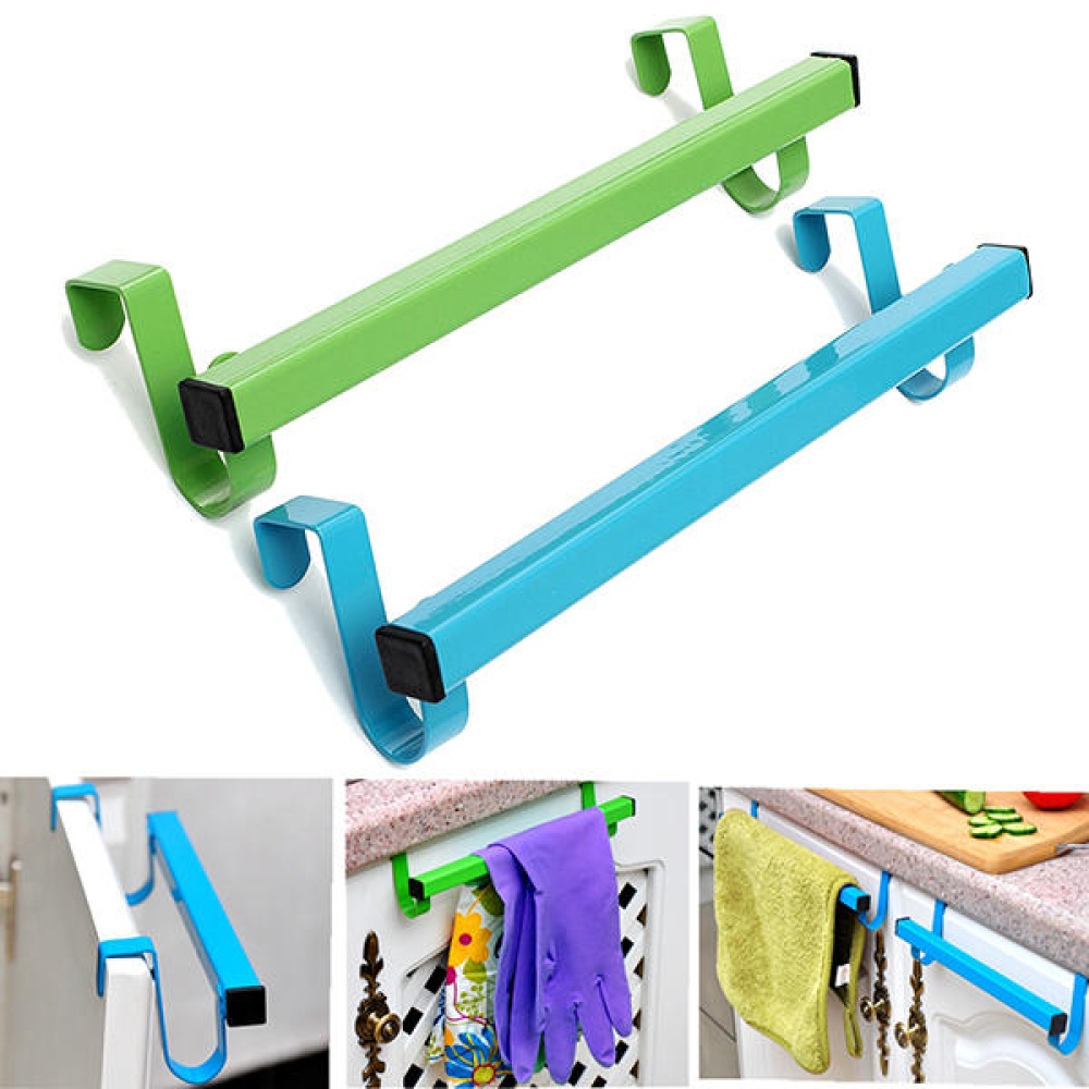 24cm Space Saving Door Drawer Towel Hanger Bathroom Clothes Holder - Green - Image 2