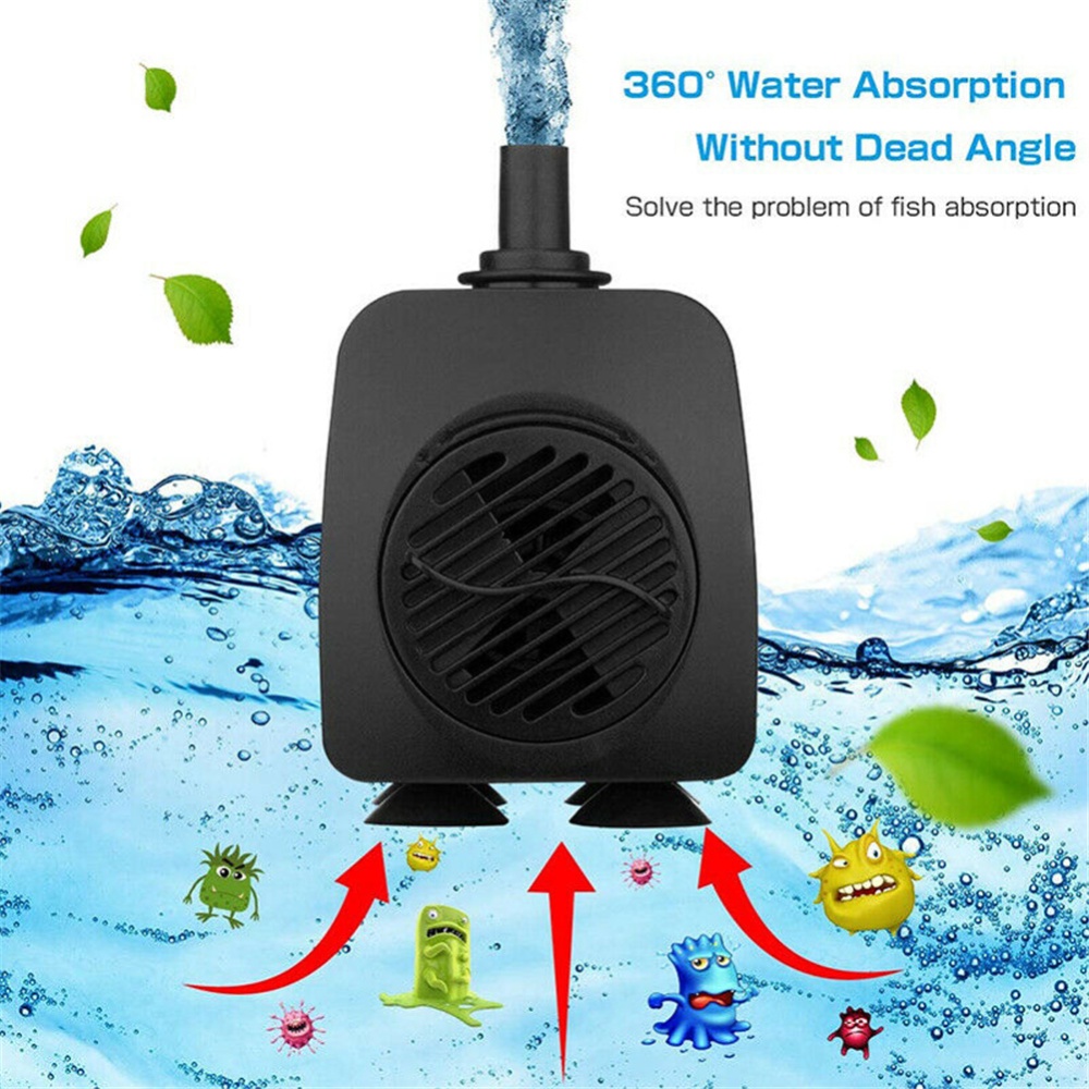 Submersible Water Pump With 12 LED Lights Fountain Pond Garden Fish Tank JYC-1550 (16W with L12 lamp) EU Plug - Image 2