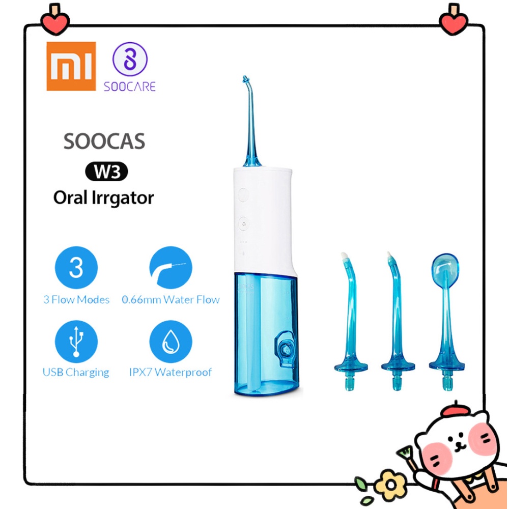 Originale XIAOMI Youpin SOOCAS W3 Irrigateur oral Portable Eau Dentaire Jet Nettoyage Dents Nettoyant Dents Brush Bleu