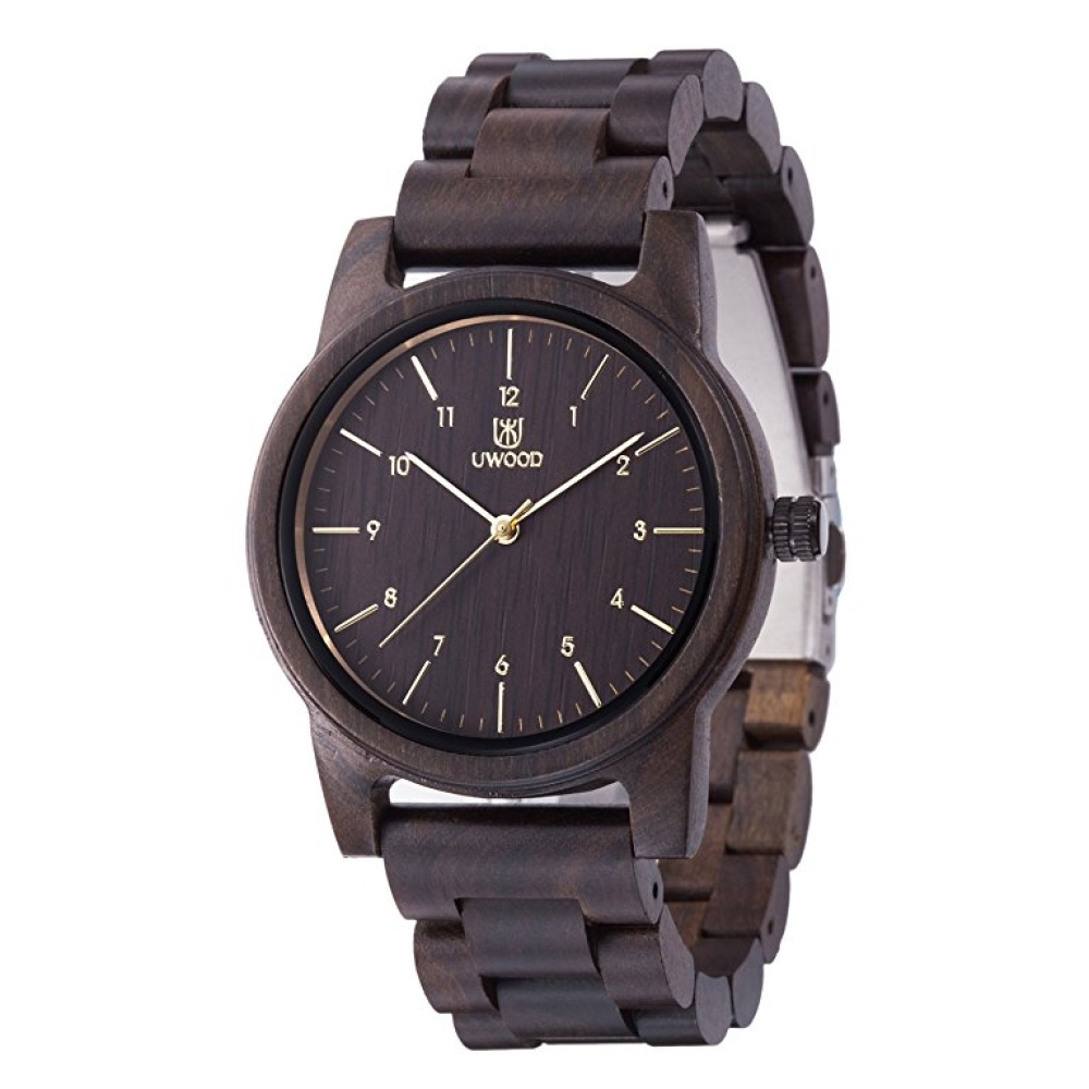 Mens Classic Casual Natural Wood Watch Quartz Wooden Band Gift Giving Wrist Zebrawood uw1007 - Image 2