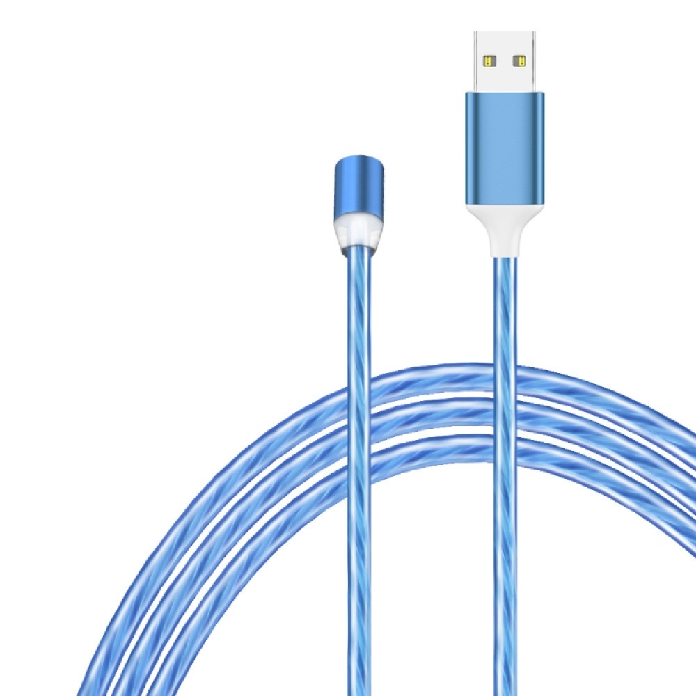 USB to 8 Pin Magnetic Suction Colorful Streamer Mobile Phone Charging  Cable, Length: 1m(Blue Light) - Image 2