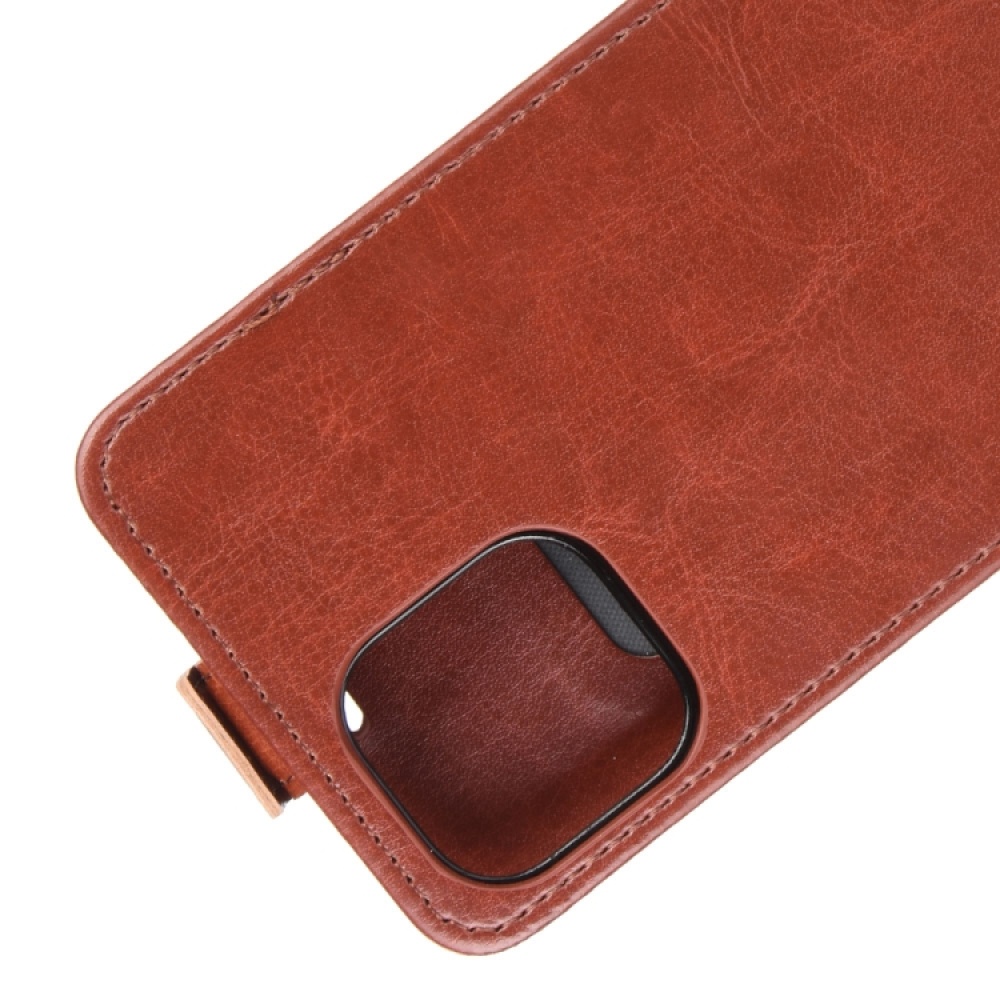 For iPhone 12 mini R64 Texture Single Vertical Flip Leather Protective Case with Card Slots & Photo Frame(Brown) - Image 3