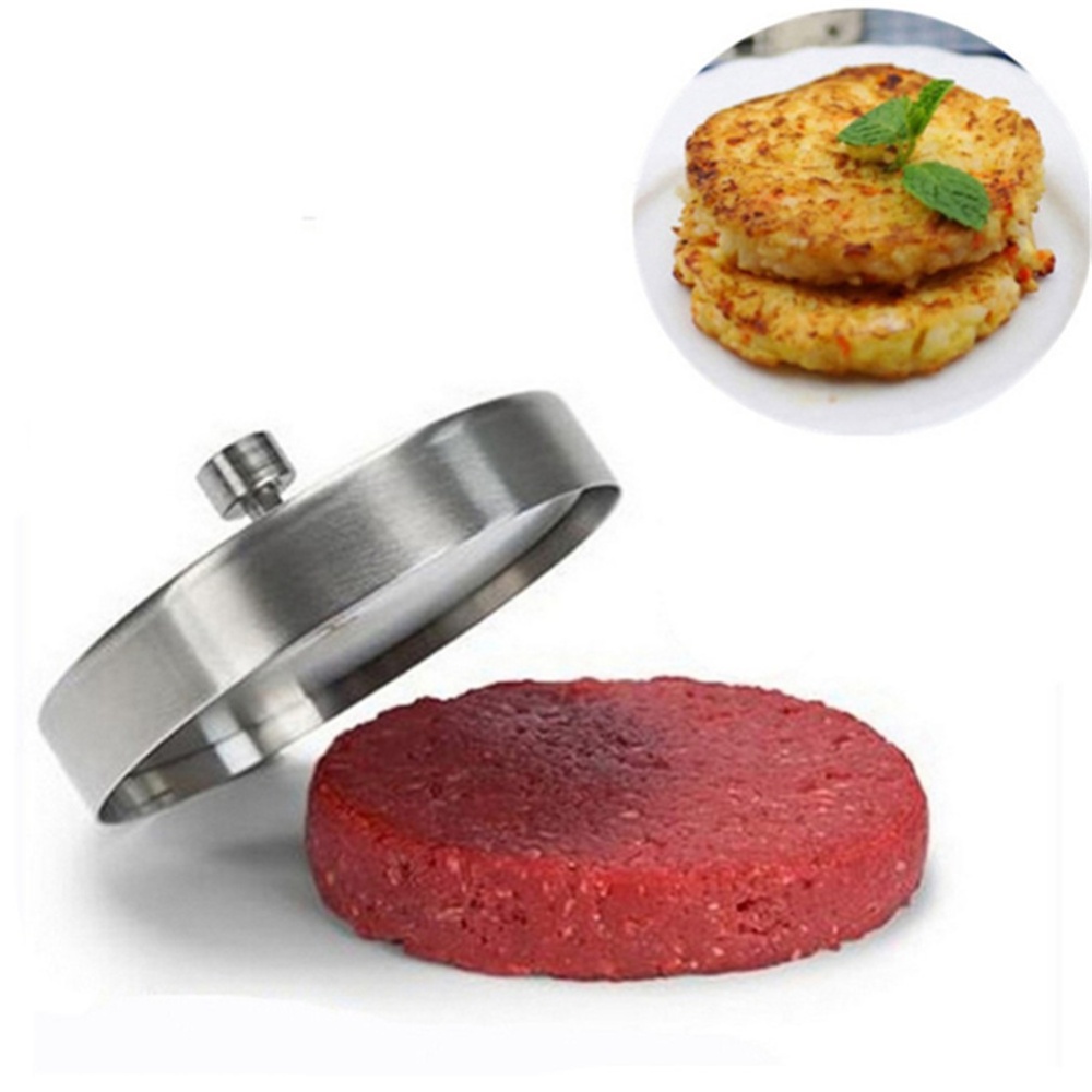 Hamburger Form Presser For Cutletses Burger Maker Mould Meat Beef Grill Press Cutlets Silver - Image 2