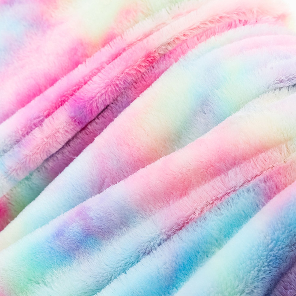 Tie-dye Throw Blanket Long Hair Fuzzy Decorative Blankets for Couch Sofa Bed Sleeping blue_160*200cm - Image 2