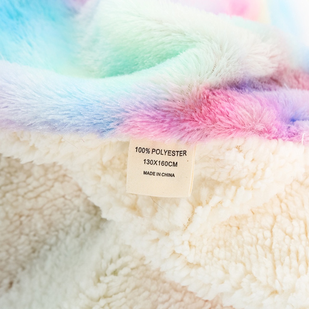 Tie-dye Throw Blanket Long Hair Fuzzy Decorative Blankets for Couch Sofa Bed Sleeping blue_160*200cm - Image 3