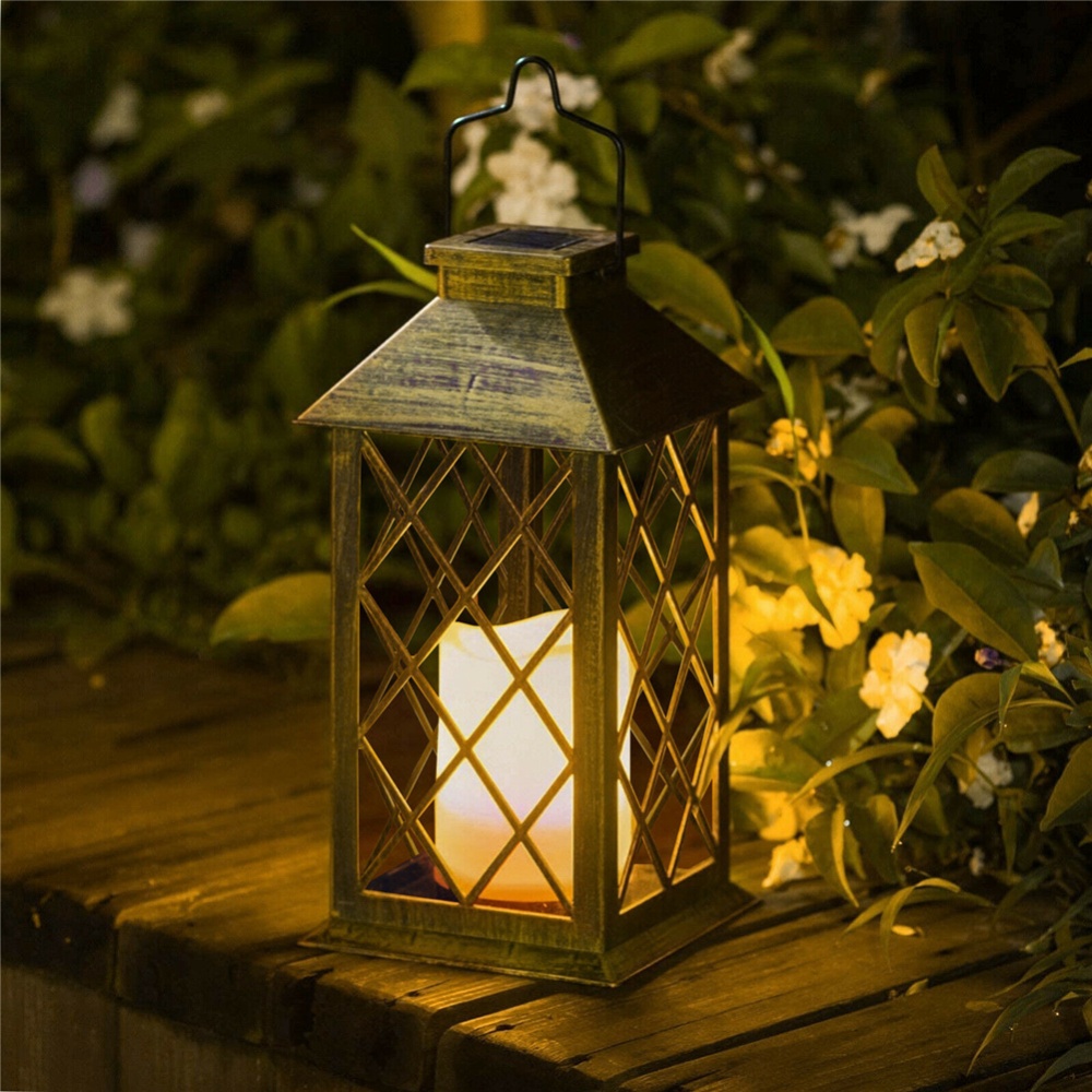 Led Solar Hanging Lantern Light Outdoor Patio Garden Waterproof Lamp Decoration Bronze - Image 2