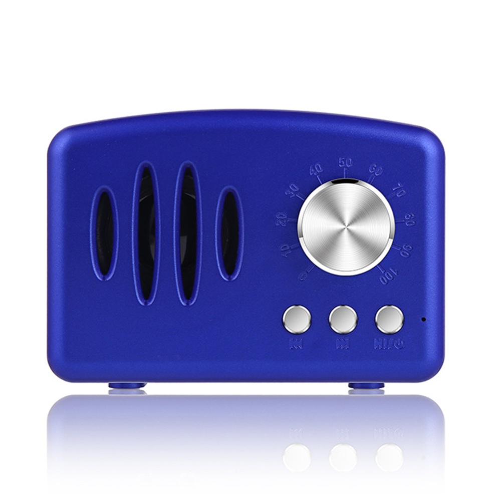 Haut-parleur Bluetooth rétro Vintage Mini bleu