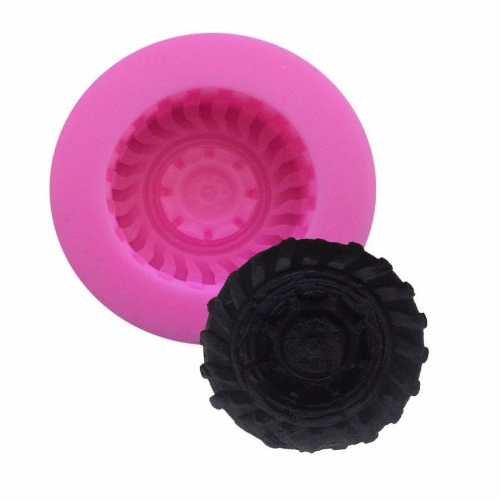 4Pcs/Lot 3D Tires Wheel Silicone Mold DIY Sugar Chocolate Fondant Cake Cupcake Baking Mould - Image 2