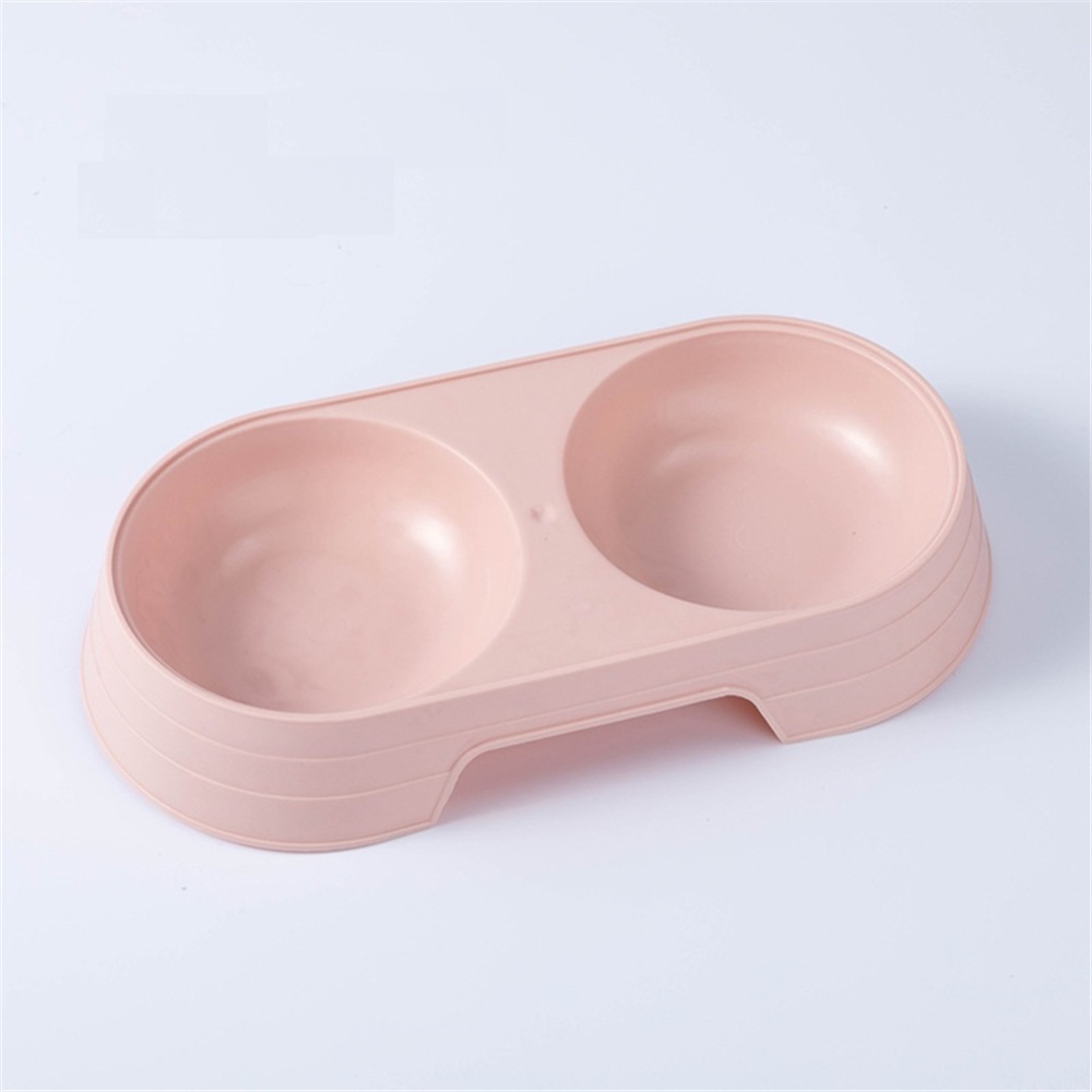 Double Bowl Food Feeder Pet Drinking Tray For Cats Dogs Supplies Pink - Image 2