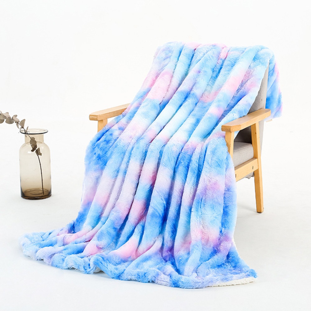 Tie-dye Throw Blanket Long Hair Fuzzy Decorative Blankets for Couch Sofa Bed Sleeping purple_160*200cm - Image 3