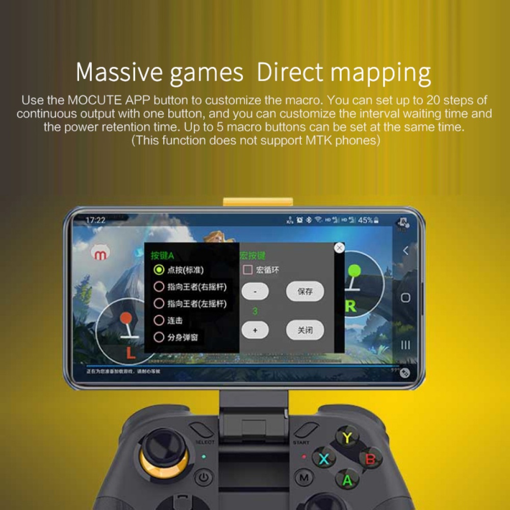 054MX Game handle Bluetooth Gamepad for Android IOS13.4 for Nintendo Switch black - Image 2