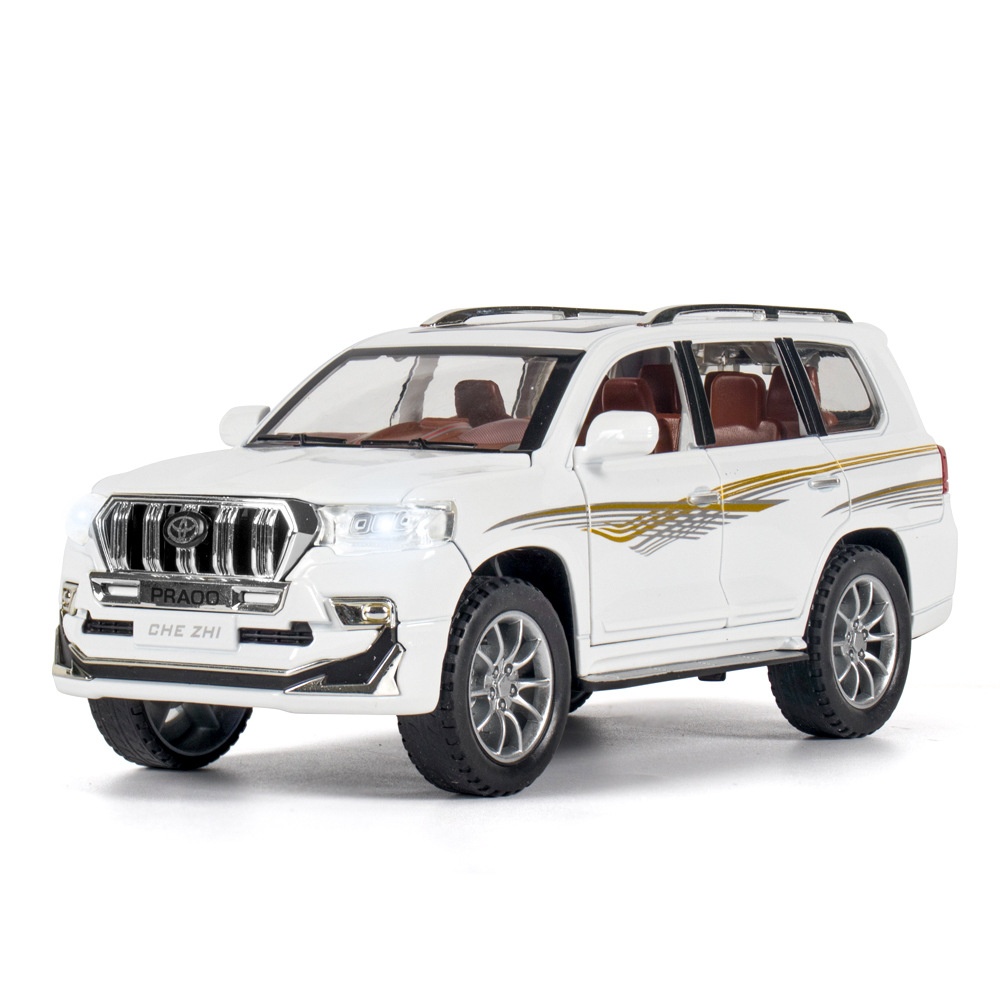 Alloy Car Model Toy for 1:24 prado Pull-back Cars Kid Toys For Children Gifts Boy cross country vehicle white - Image 2