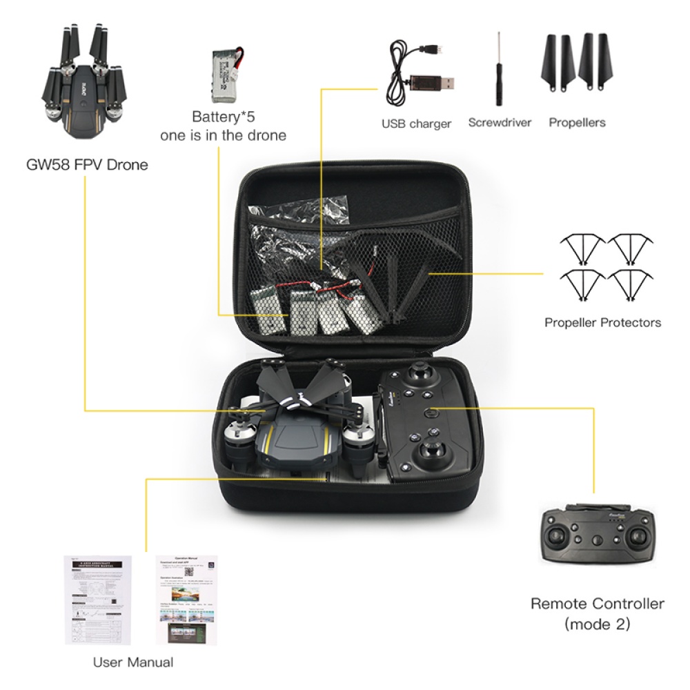 E58/JY018/JY019/GW58/X6/E010/E010S/E013/E50 Foldable Arm RC FPV Drone Handbag Carrying Case Box Bag - Image 2