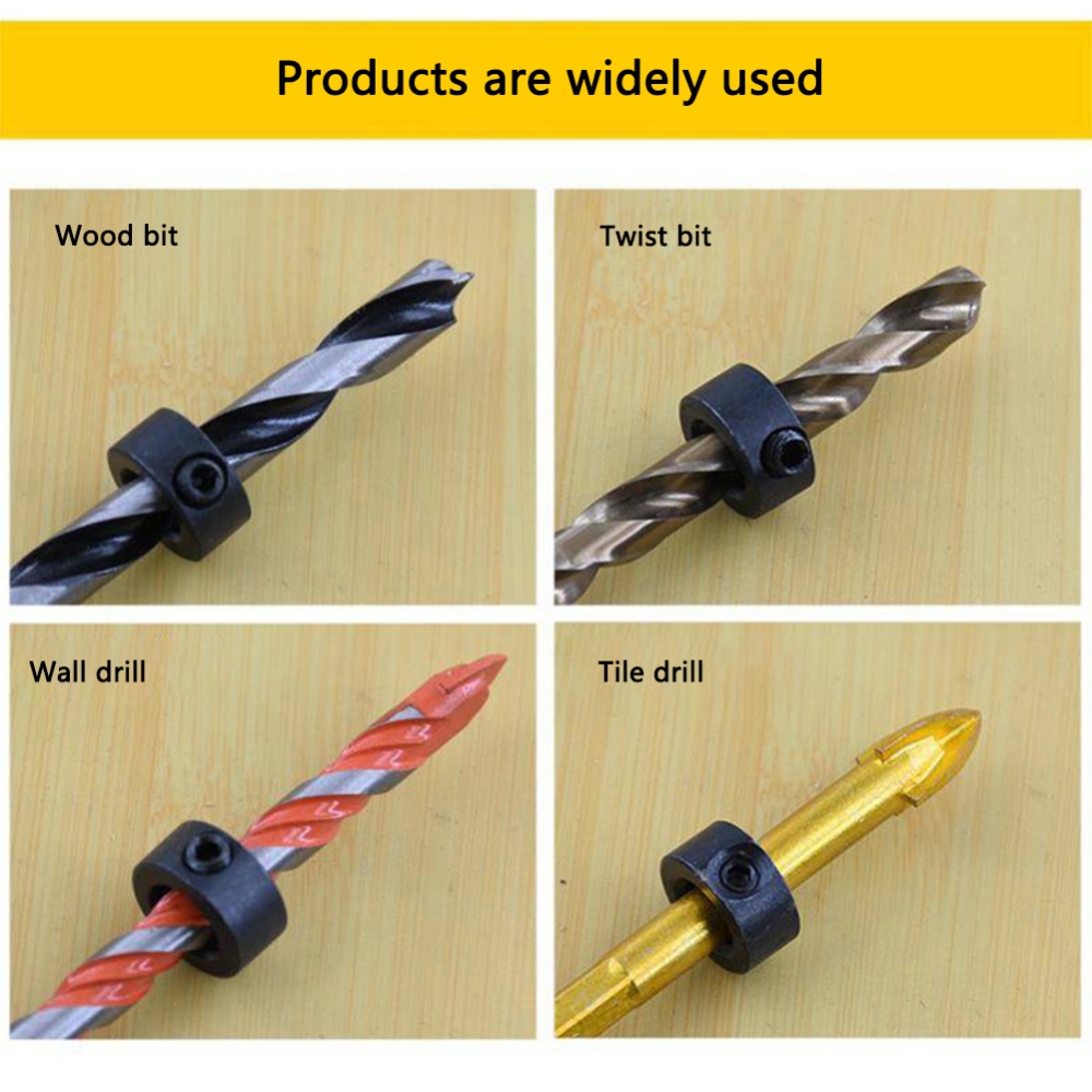 9 pcs 3-16mm Drill Bit Shaft Limited Ring with Wrench Woodworking Positioning Depth Stop Collars Screw Clamp Adjustment - Image 3