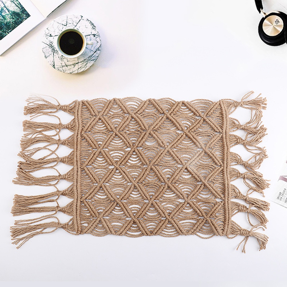 Hand-woven Hemp Rope Mat Breathable Blanket Photography Props Accessories rope mat_65cm*35cm - Image 2