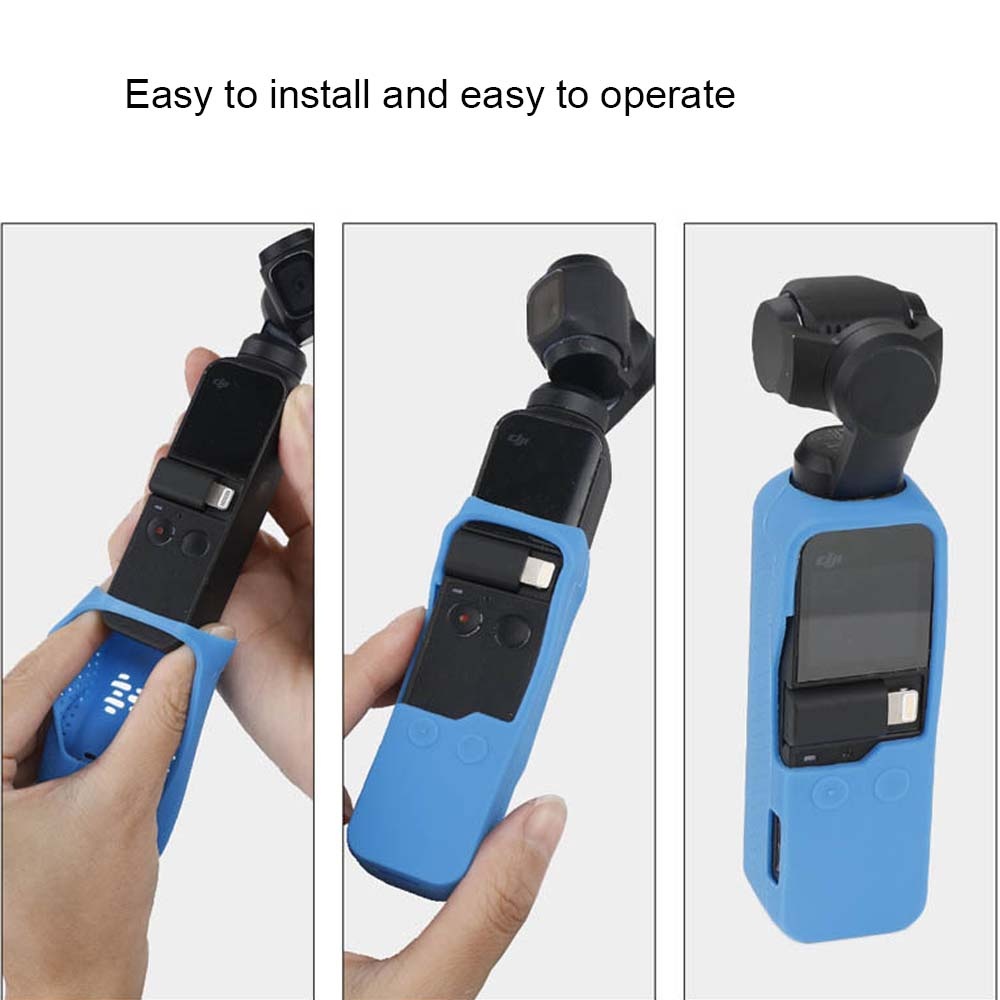 Multi Functional Silicone Cover Heat Dissipation Case Strap Combo for DJI Osmo Pocket 3-axis Stabilized Mini Camera black - Image 4