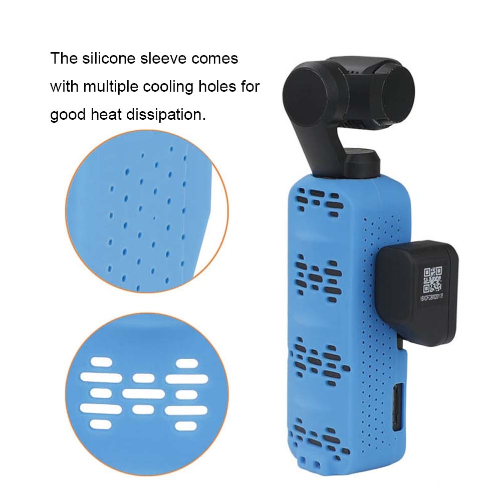 Multi Functional Silicone Cover Heat Dissipation Case Strap Combo for DJI Osmo Pocket 3-axis Stabilized Mini Camera black - Image 2