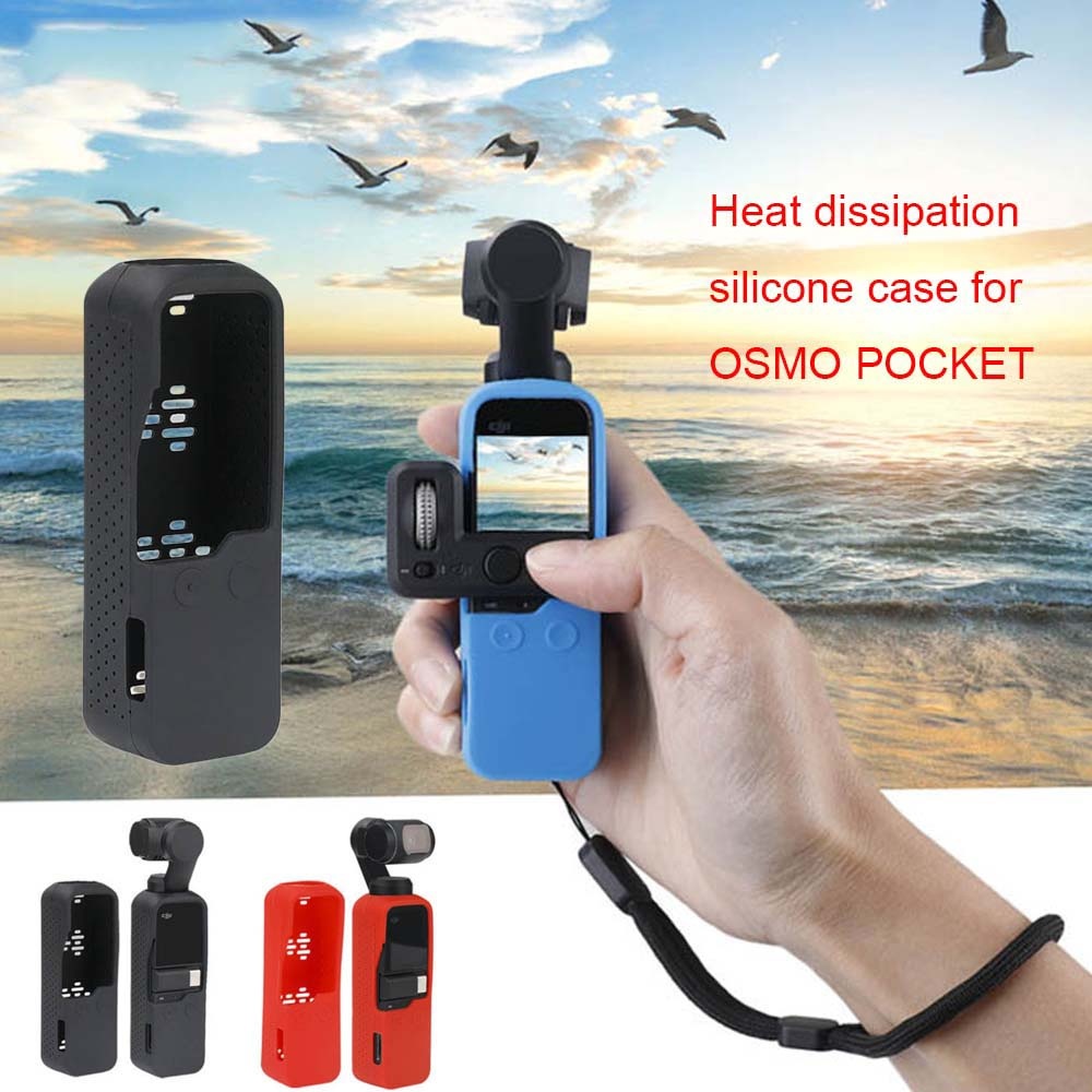 Multi Functional Silicone Cover Heat Dissipation Case Strap Combo for DJI Osmo Pocket 3-axis Stabilized Mini Camera black - Image 3