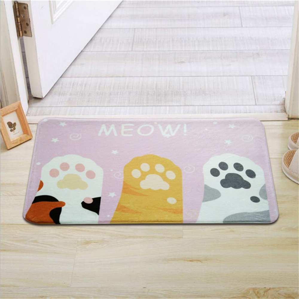 Cartoon Cat Floor Mat Bathroom Absorbent Bedroom Non Slip Shower Bath Area Rug Entrance Carpet blue_40x60cm - Image 3