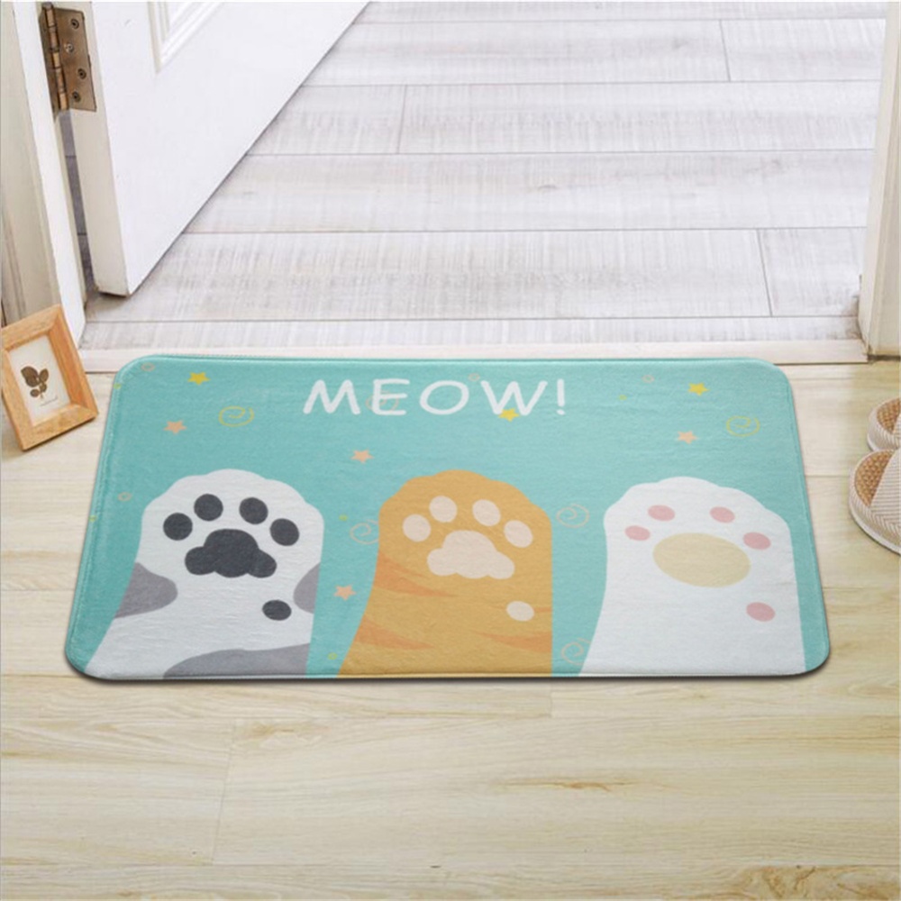 Cartoon Cat Floor Mat Bathroom Absorbent Bedroom Non Slip Shower Bath Area Rug Entrance Carpet green_40x60cm - Image 3