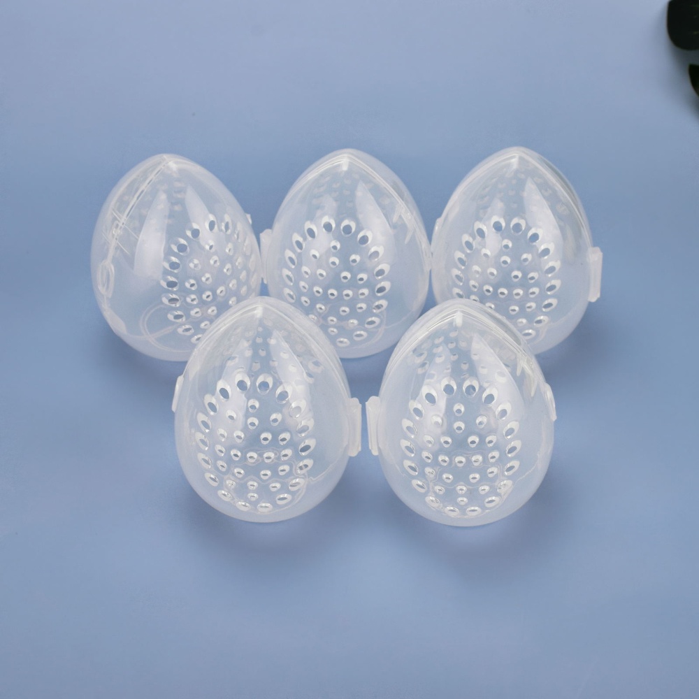 2pcs Beauty Sponge Stand Storage Case Makeup Blender Puff Holder Empty Cosmetic Egg Shaped Rack Puffs Drying Box - Image 2