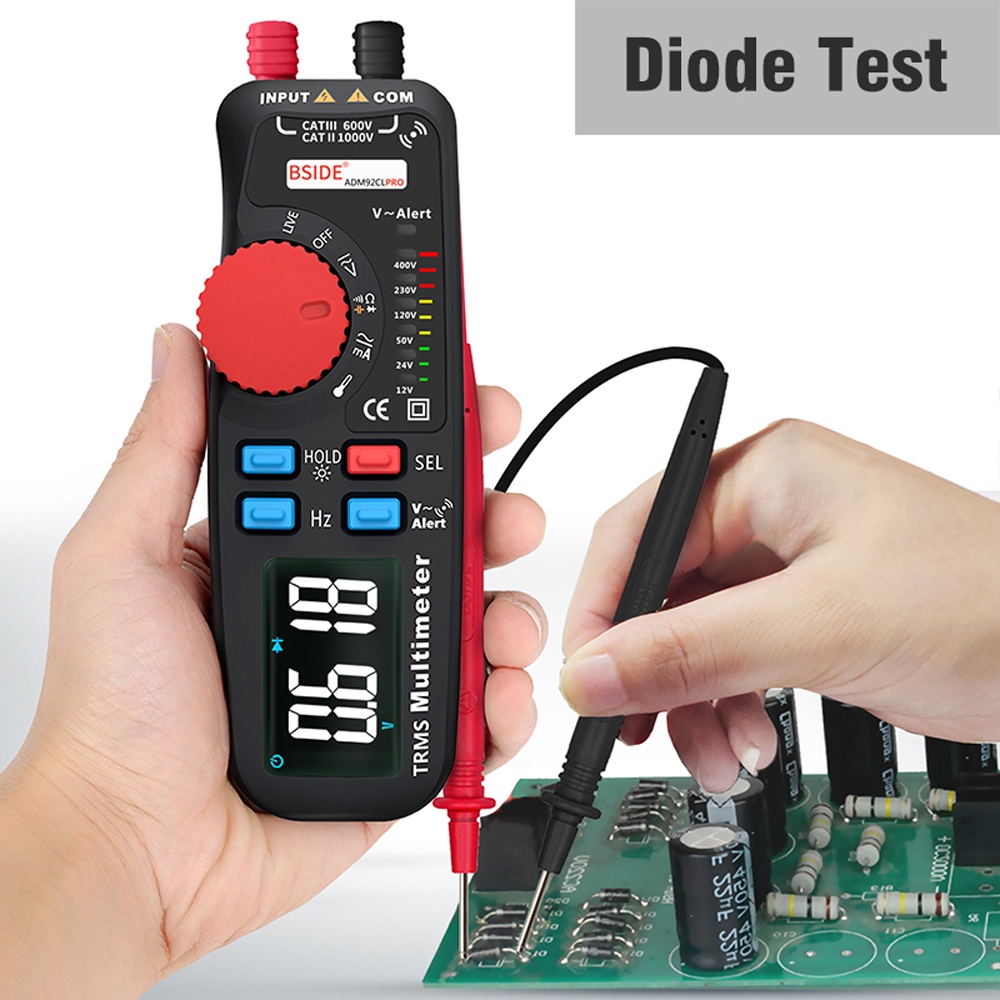 BSIDE Adm92cl Pro Mini Trms Digital Multimeter AC DC Voltage Current Resistance Meter Black - Image 2