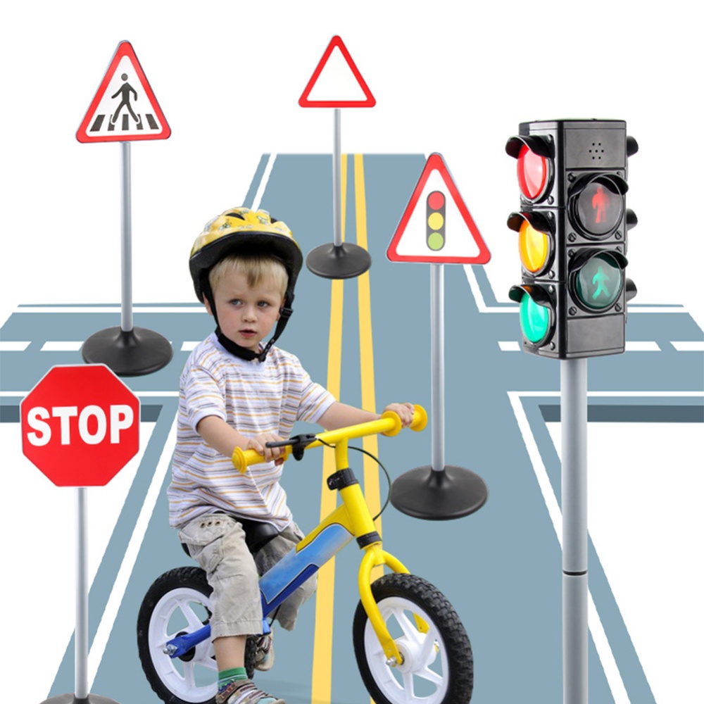 1 Set Simulation Traffic Lights Toy Safety Signs Model Scenes Science Education Toys #2 - Image 2