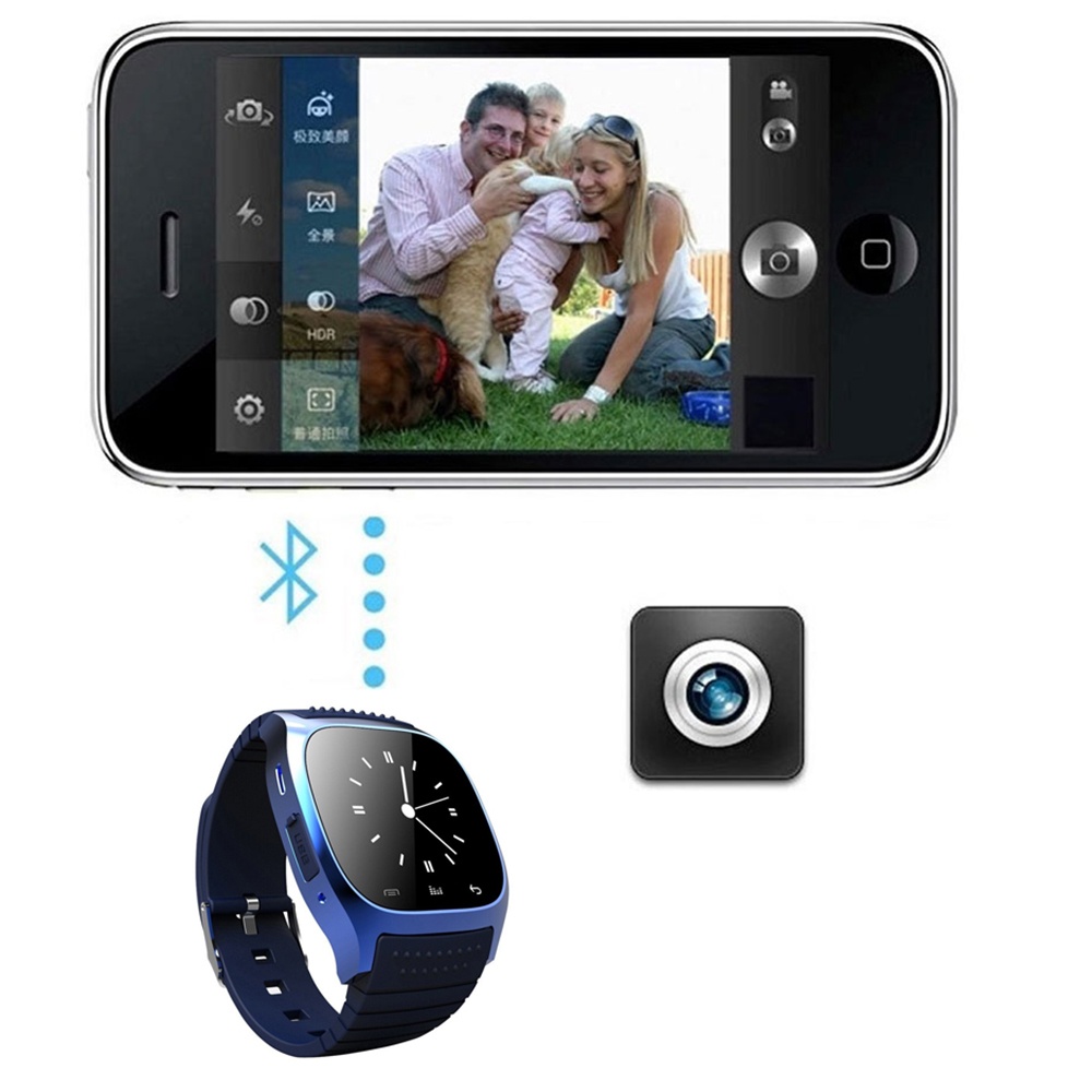 M26 Bluetooth Touch Screen Smart Watch - Fashion Leisure Waterproof for Android/IOS Samsung iPhone HTC, Blue - Image 3