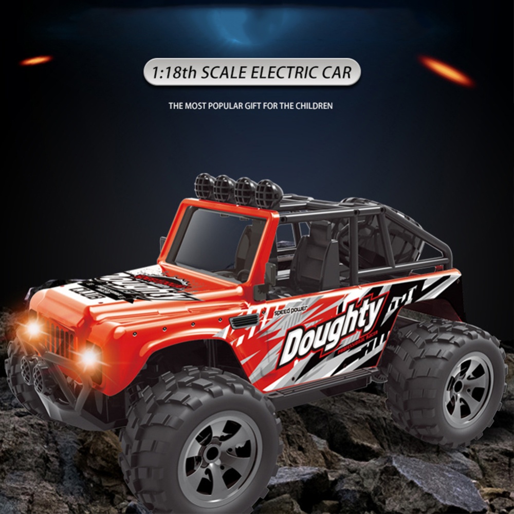 1 Box Of 2.4g Wireless Remote Control Car 1:18 Off-road Trucks With Led Lights Play Toys Red - Image 2