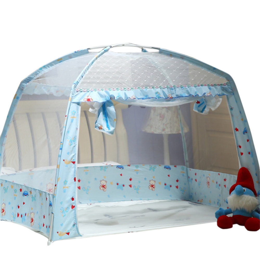 Kids Summer Dome Mongolian Yurt Shape Folding Mosquito Net Pink - Image 2