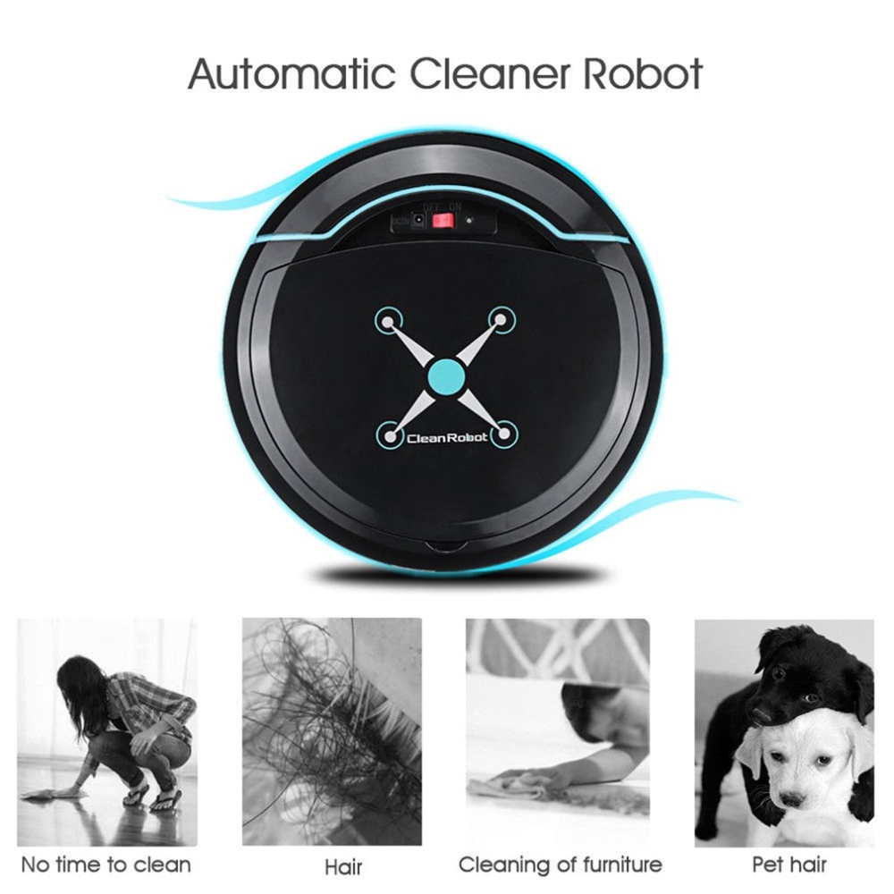 Home Use Cleaning Robot Intelligent Rechargeable Automatic Floor Mopping Vacuum Cleaner White_23.8 * 8cm - Image 2