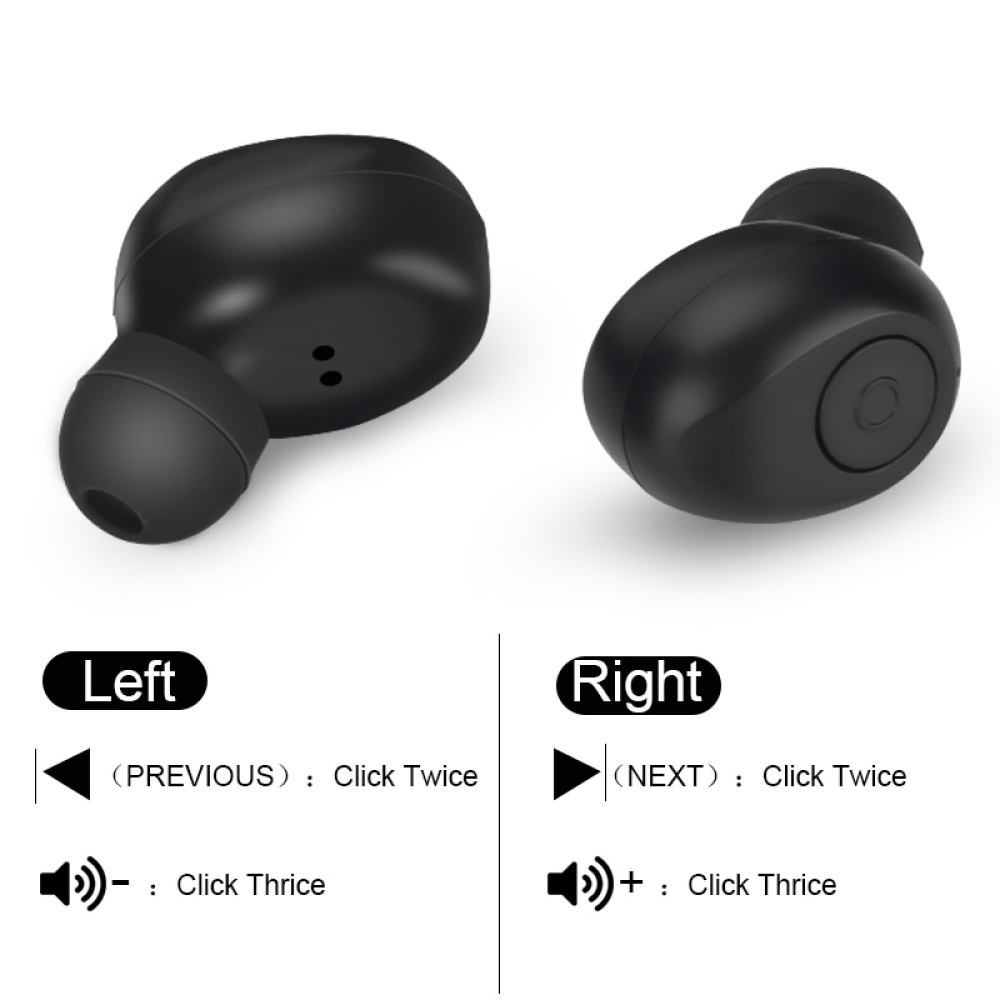 TWS F9 Bluetooth 5.0 Earphone Or noir - Image 2