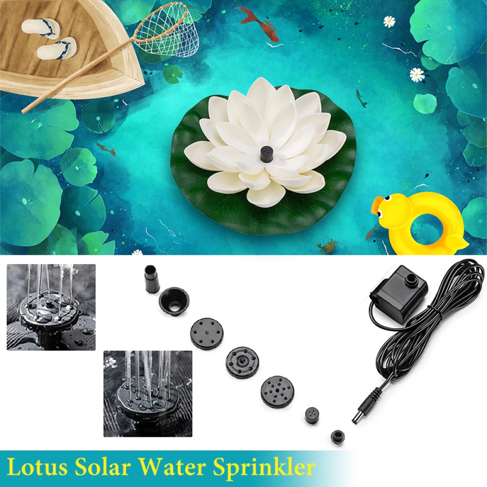 360 Degrees Lotus Solar Water Sprinkler System Sprayer For Garden Lawn Courtyard white - Image 3