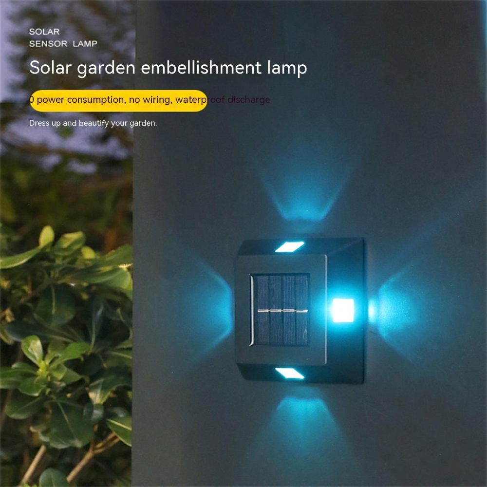 4pcs Solar Wall Lights Intelligent Light Control System Outdoor Waterproof Courtyard Garden Landscape Decoration warm light - Image 2