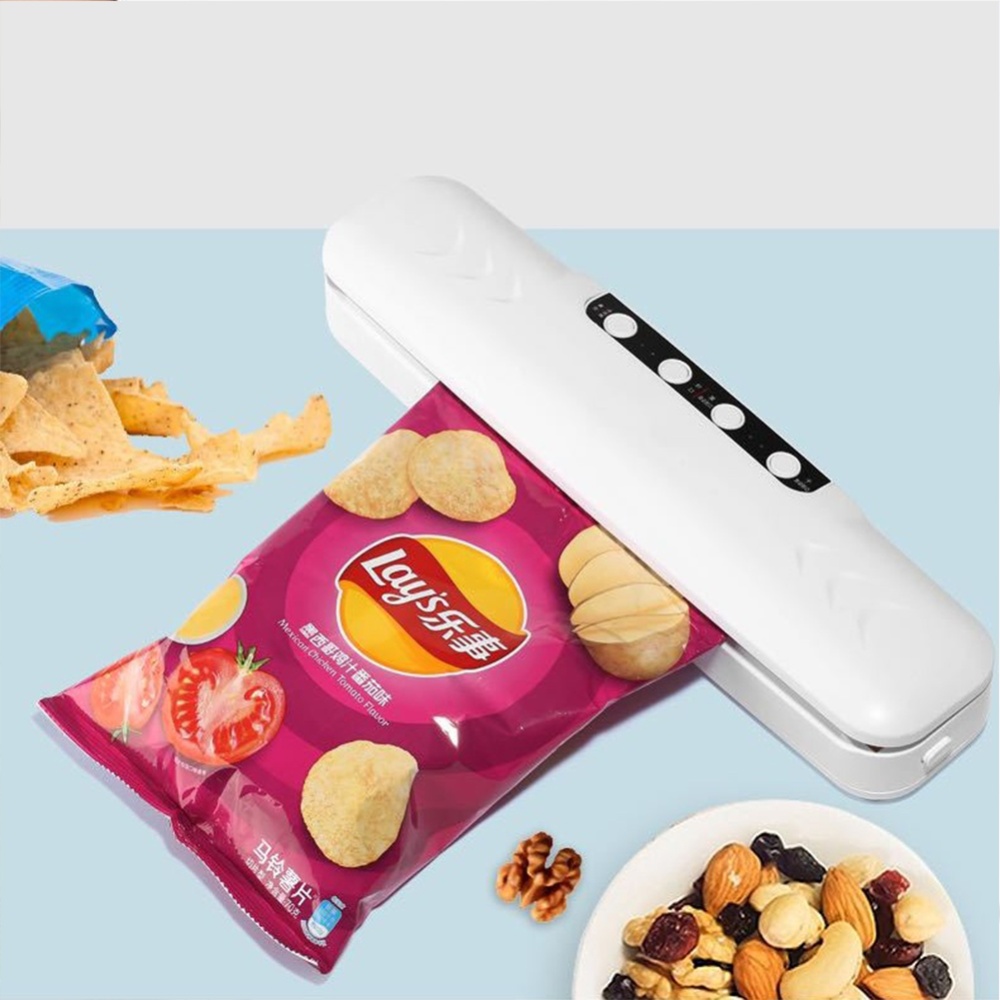 Household Vacuum Sealer Automatic Food Machine For Storage Preservation Kitchen Accessories white EU plug_English - Image 2