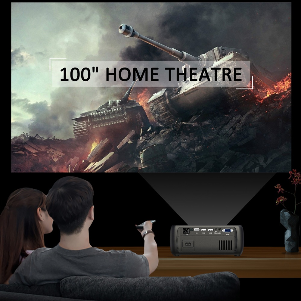 A20 Mini Projector HD 1080P TV Home Cinema Basic black US plug - Image 3