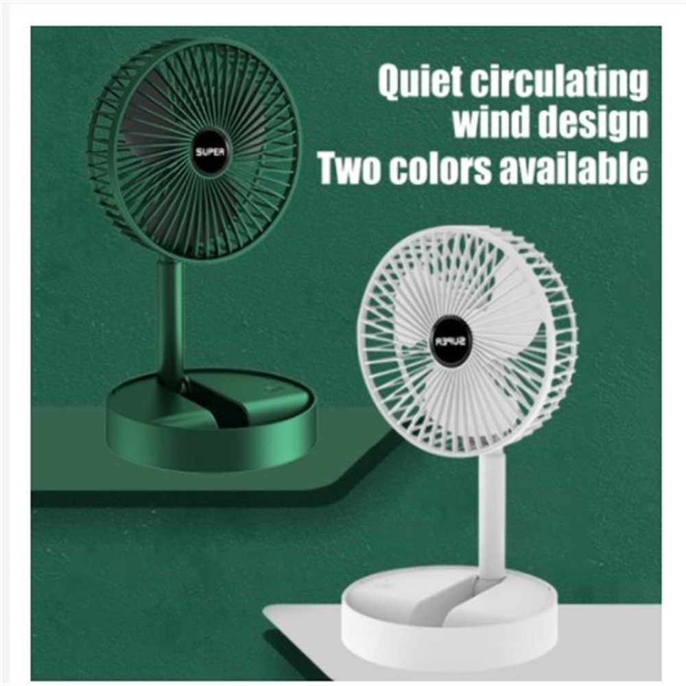 Folding Small Electric Fan 2000mah Large Capacity Removable Washable Usb Charging Portable Retractable Mini green - Image 3