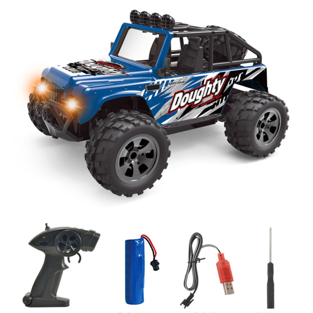 1 Box Of 2.4g Wireless Remote Control Car 1:18 Off-road Trucks With Led Lights Play Toys blue - Image 2